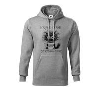 Makdi It's Fine I'm Fine Cat Sweat A Capucha Gris Unisex Size M