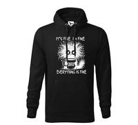 Makdi It's Fine I'm Fine Cat Sweat A Capucha Noir Unisex Size L