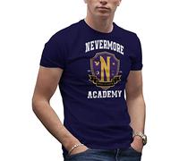 Makdi Nevermore Academy Wednesday T-Shirt Bleu Marine pour Homme Size XXL
