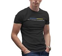 Makdi Stand with Ukraine Fight Like Ukrainians Zelensky T-Shirt Noir pour Homme Size S