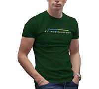 Makdi Stand with Ukraine Fight Like Ukrainians Zelensky T-Shirt Vert Militaire pour Homme Size M