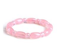 MAKDODRA Bracelet en Perles de Pierres précieuses en Cristal de qualité 7A | Perles de quartz rose naturelles, faites à la main, protection du yoga, vêtements de durabilité, cadeau de bijoux