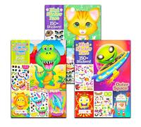 Make a Face - Livres d'autocollants pour enfants - Lot de 3 livres d'autocollants avec plus de 450 autocollants représentant des dinosaures, des animaux idiots et des monstres