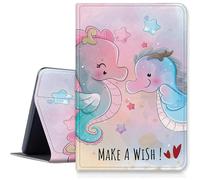 Make a Wish Étui hippocampe pour iPad Pro 11" (modèle 2024, 5{^>e<^} génération), résistant aux chocs, en cuir synthétique, pliable, support réglable avec mise en veille/réveil automatique pour iPad