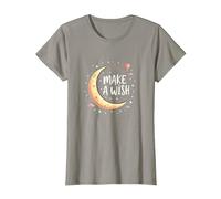 Make A Wish Lune, étoiles, Ciel Nocturne, Anniversaire Fille T-Shirt, Femme, Ardoise, L