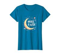 Make A Wish Lune, étoiles, Ciel Nocturne, Anniversaire Fille T-Shirt, Femme, Saphir, L