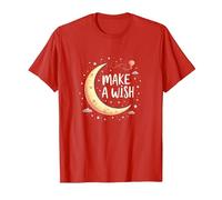 Make A Wish Lune, étoiles, Ciel Nocturne, Anniversaire Fille T-Shirt, Homme, Rouge, L