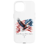 Make America Believe Again - Vintage Watercolor Eagle 1776 Coque pour iPhone 15