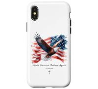 Make America Believe Again - Vintage Watercolor Eagle 1776 Coque pour iPhone X/XS
