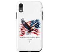 Make America Believe Again - Vintage Watercolor Eagle 1776 Coque pour iPhone XR