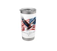 Make America Believe Again - Vintage Watercolor Eagle 1776 Gobelet isotherme en acier inoxydable double paroi