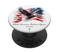 Make America Believe Again - Vintage Watercolor Eagle 1776 PopSockets PopGrip Adhésif