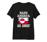 Make America Go Away Drapeau du Groenland Effet Vieilli T-Shirt Haut de Gamme