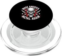 Make America Metal Again Metalhead Tête de mort pour amateur de musique PopSockets PopGrip pour MagSafe