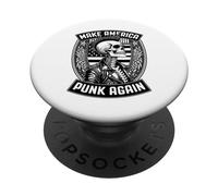 Make America Punk Again Vintage Mohawk Squelette Rock Seal PopSockets PopGrip Adhésif