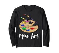 Make Art Love Palette T-Shirts drôles pour Femmes Artist Love Manche Longue