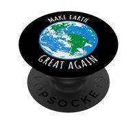 Make Earth Great Again Planète Terre Globe Earth Day Design PopSockets PopGrip Adhésif