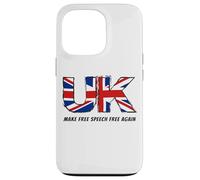 Make Free Speech Free Again: UK Flag Conservative Coque pour iPhone 13 Pro