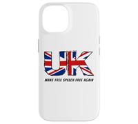 Make Free Speech Free Again: UK Flag Conservative Coque pour iPhone 14