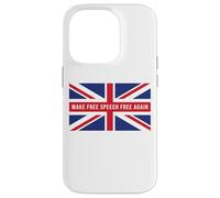 Make Free Speech Free Again: UK Flag Conservative Coque pour iPhone 14 Pro