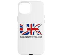 Make Free Speech Free Again: UK Flag Conservative Coque pour iPhone 15 Plus