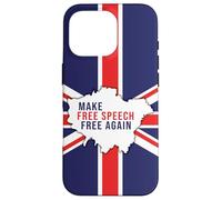 Make Free Speech Free Again: UK Flag Conservative Coque pour iPhone 16 Pro