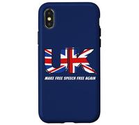Make Free Speech Free Again: UK Flag Conservative Coque pour iPhone X/XS