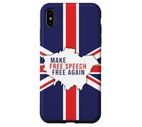 Make Free Speech Free Again: UK Flag Conservative Coque pour iPhone XS Max