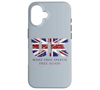 Make Free Speech Free Again: UK Flag Conservative Grunge Coque pour iPhone 16