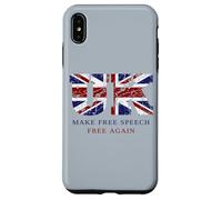 Make Free Speech Free Again: UK Flag Conservative Grunge Coque pour iPhone XS Max