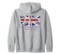 Make Free Speech Free Again: UK Flag Conservative Grunge Sweat à Capuche