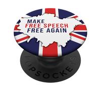 Make Free Speech Free Again: UK Flag Conservative PopSockets PopGrip Adhésif