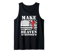 Make Heaven Crowded Christian Cross American Flag Patriotic Débardeur