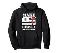 Make Heaven Crowded Christian Cross American Flag Patriotic Sweat à Capuche