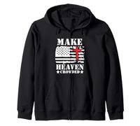 Make Heaven Crowded Christian Cross American Flag Patriotic Sweat à Capuche