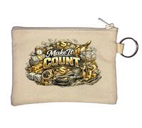 Make It Count Porte-monnaie avec motif motivant Beige