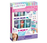 Make It Real 2701 Distributeur automatique de brillant à lèvres avec parfum de fruits et vernis à ongles avec autocollants pour ongles, kit pour fille, idée cadeau originale, jouet créatif, idéal à