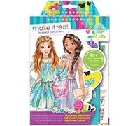 Make It Real Carnet de croquis de mode Créativité florissante – pochoirs et autocollants, enfants