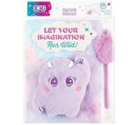 Make It Real 3C4G : Imagination Land Wild Style Journal & Pen Peluche 192 pages Motif monstre Rose/Violet Croquis Journal Journal Journal et Trois Cheers pour les filles à partir de 6 ans