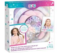 Make It Real 3C4G : Réveillez-vous comme ça! Ensemble d'accessoires de bigoudis sans chaleur - 5 pièces - Pas de chaleur - Pas de dommages aux cheveux, bandeau gonflé, trois encouragements pour les