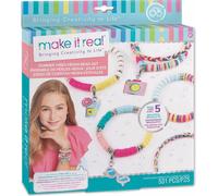Make It Real 2901317 Heishi Bead Jewellery Set, DIY Bracelets, Creative Kit for Children, Multi-Coloured