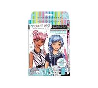 Make It Real - Fashion Design Sketchbook: Pastel Pop. Coloring Book for Girls, Includes Sketchbook, Stencils, Puffy and Foil Stickers, Design Guide