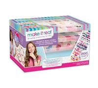 Make It Real Coffret de fabrication de bijoux avec perles et breloques à faire soi-même, avec rangement - Loisirs créatifs pour enfants - Cadeaux pour filles