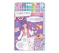 Make It Real: Design tendance à gratter : Groovy Vibes - Scratch to Reveal Fashions & Accessoires, pages de coloriage et feuille d'autocollants, filles et enfants à partir de 8 ans