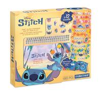 Make It Real: Disney Stitch - Livre d'histoires et kit de bijoux à faire soi-même - 1865 pièces - Design et création de 12 bracelets ABC et perles, pour jeunes filles et enfants de 6 ans et plus
