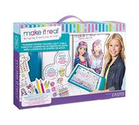 Make It Real Grand coffret de coloriage pour enfants avec tablette lumineuse portable - Le kit de stylisme comprend des crayons de couleur, un carnet de croquis, des pochoirs, des autocollants et un guide de design. - Loisirs créatifs pour enfants!