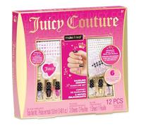 Make It Real Juicy Couture Dazzling Designs Kit de manucure pour enfants - Ensemble de nail art pour filles avec pierres précieuses et feuilles d'autocollants, 6 couleurs de vernis - Kit de manucure