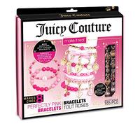 Make It Real Kit de fabrication de bracelets de l'amitié Tout roses Juicy Couture - Kit de fabrication de bijoux pour enfants avec breloques et perles à faire soi-même - Cadeaux pour filles