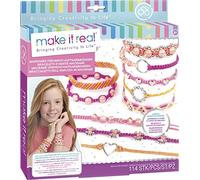 Lansay - Make It Real - Kit Bracelets d’Amitié pour Fille 8 Ans - Bracelets Brésiliens à Fabriquer - Perles et Fils Inclus - 8 Techniques de Nouage - Kit Créatif Enfants - Idée Cadeau