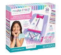 Make It Real - Tisseuse De Bracelets D'amitié | Kit Bracelet Bresilien | Bracalet Maker pour Filles | Comprend des Gabarits, des Fils De Couleurs, des Perles, des Boîtes | Cadeau Fille 8 Ans Et Plus